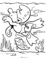 A coloring page of the smurfs